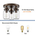 3-Light Mason Jar Ceiling Light Farmhouse Ceiling Light Fixture